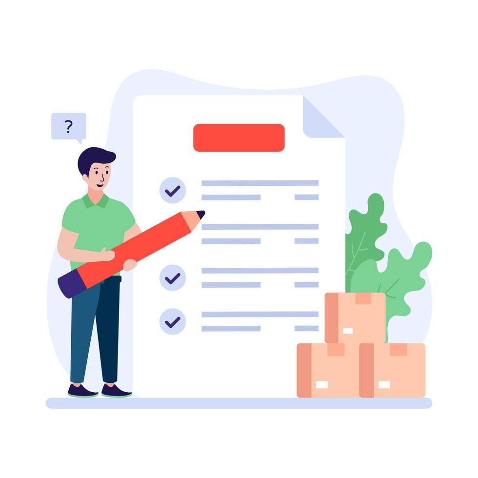 Cargo inventory list flat illustration premium download vector