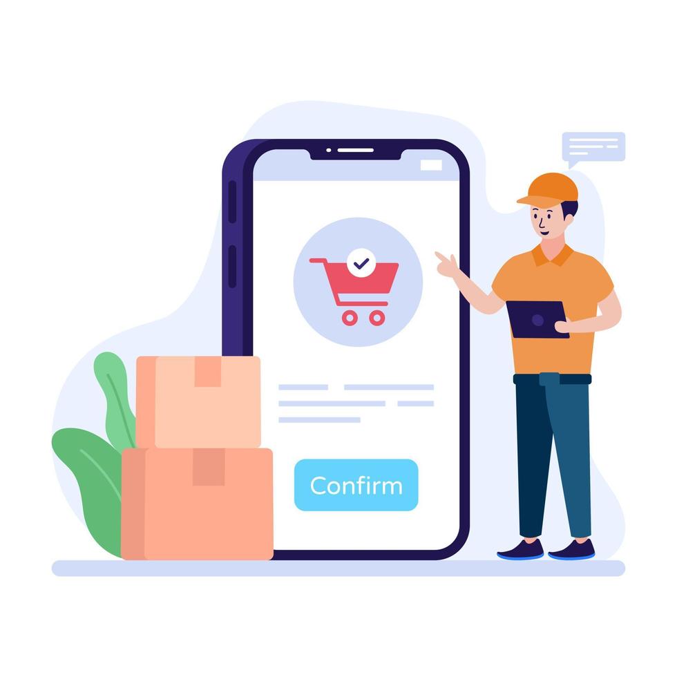 An ecommerce concept of order confirm, flat illustration vector