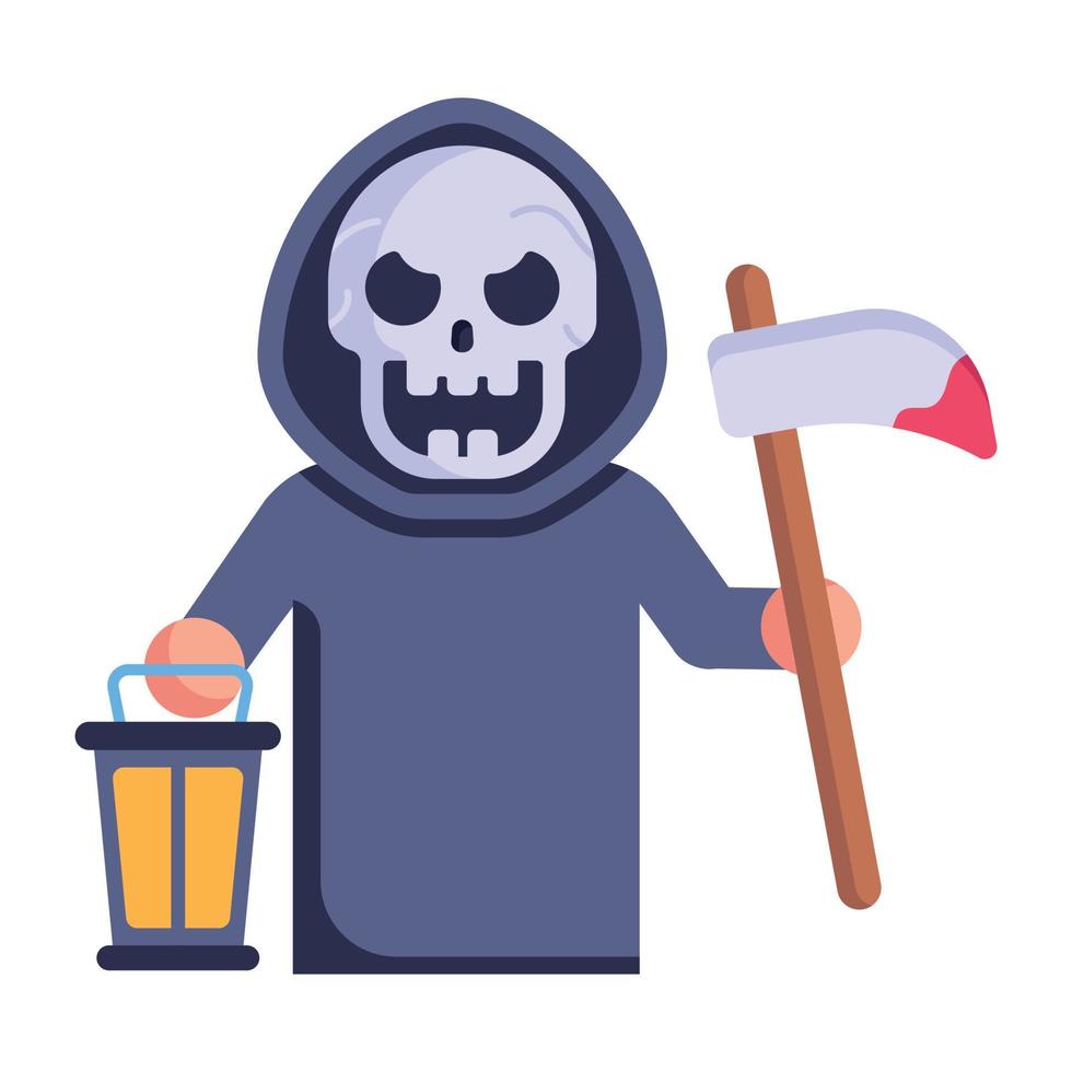 A halloween killer in flat icon vector