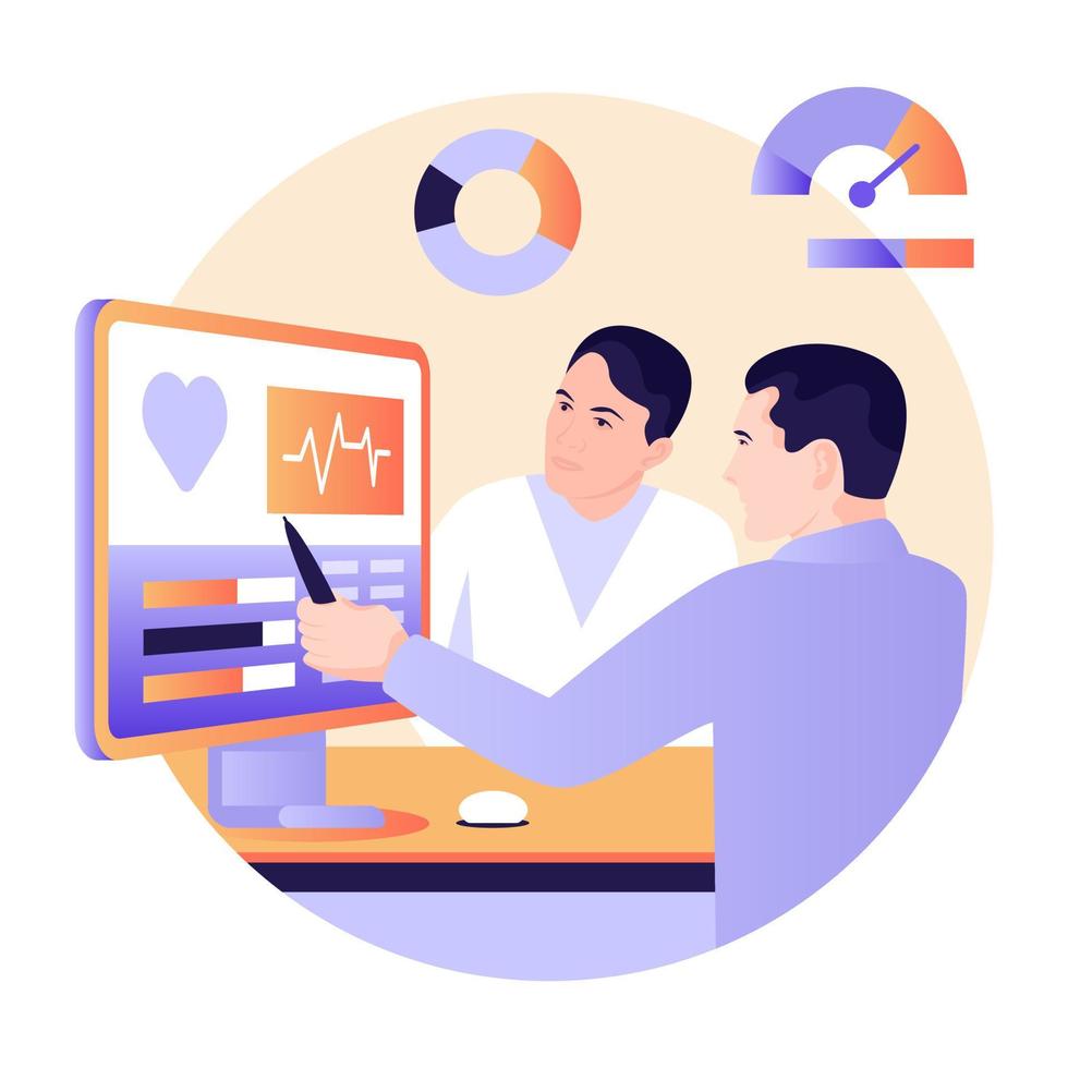 Medical discussion flat illustration, editable vector
