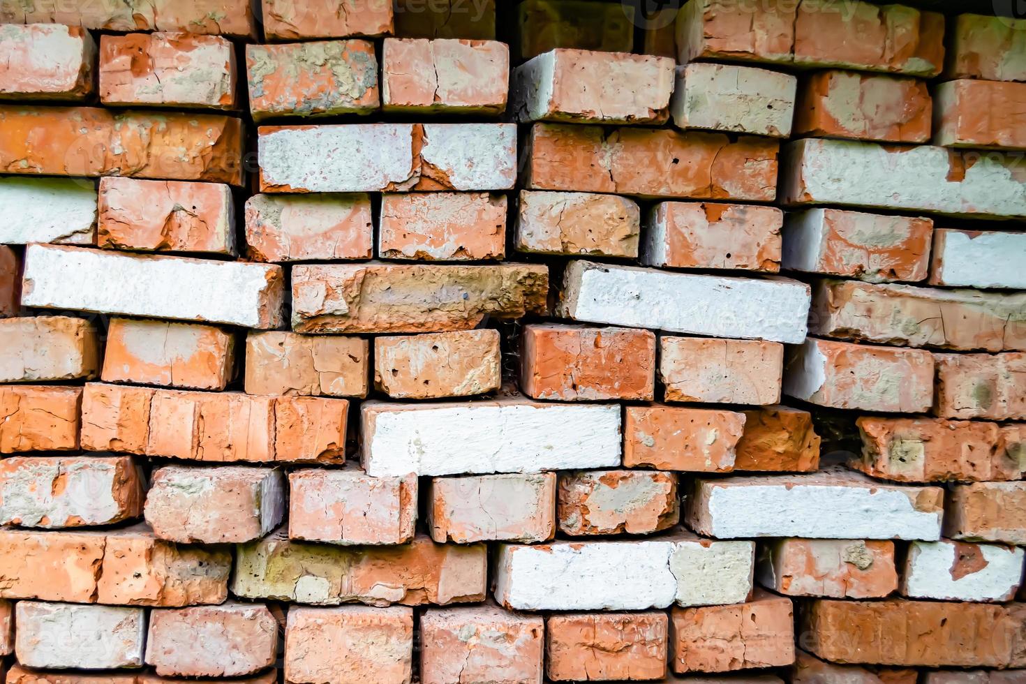 Beautiful texture old brick from big wall block photo