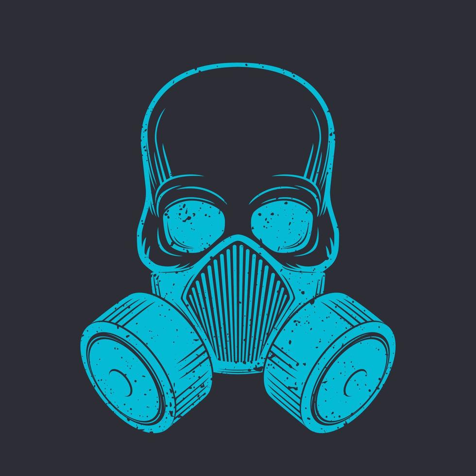 skull with respirator, gas mask, vector illustration