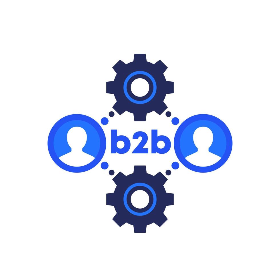 B2B icon, Business to business vector