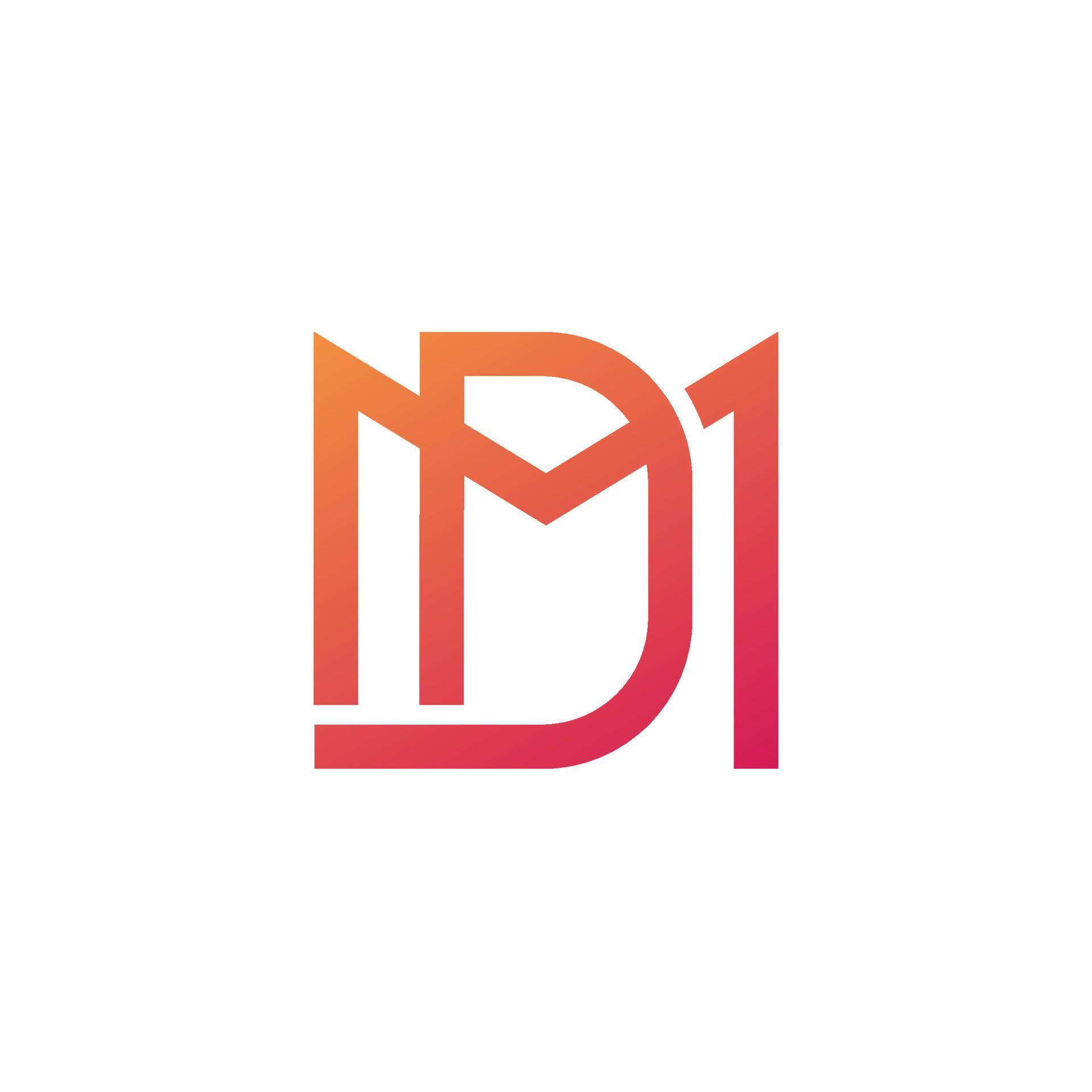 logotipo de letras md, monograma en blanco vector