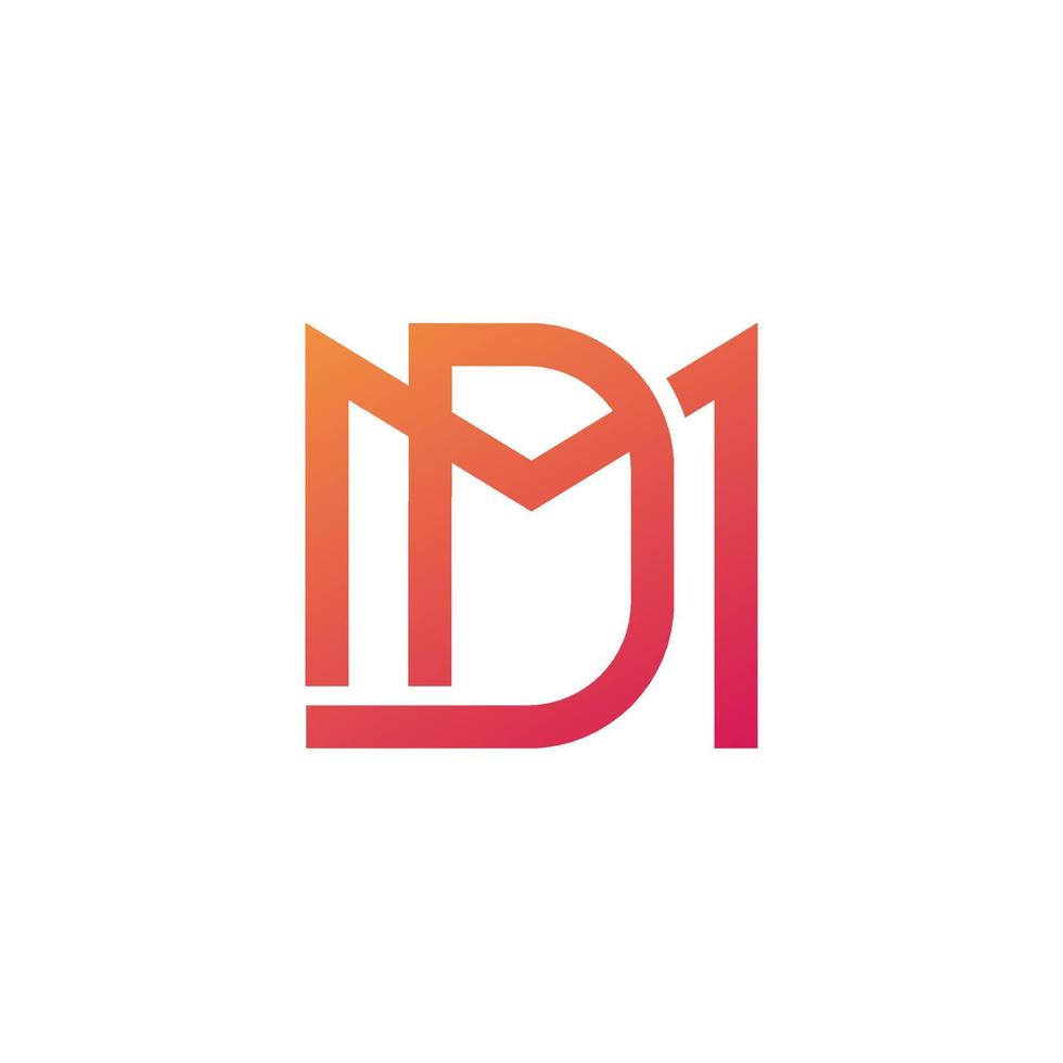 logotipo de letras md, monograma en blanco vector