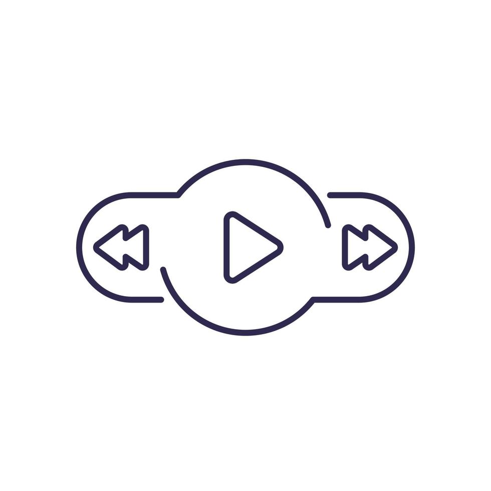 Music player line icon on white vector