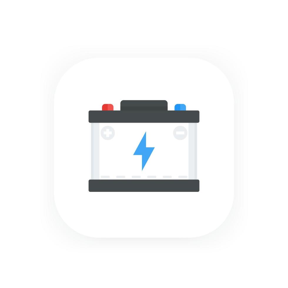car battery icon, flat style design vector