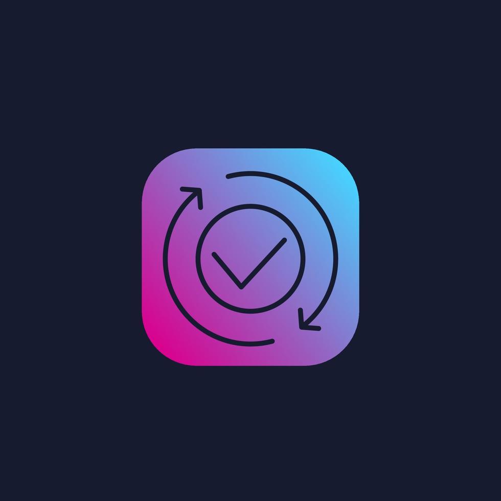 exchange, convertation completed line vector icon