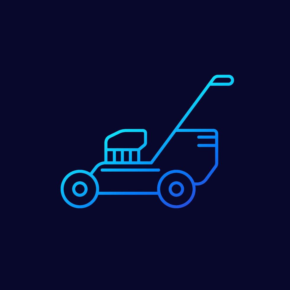 lawn mower linear icon, vector