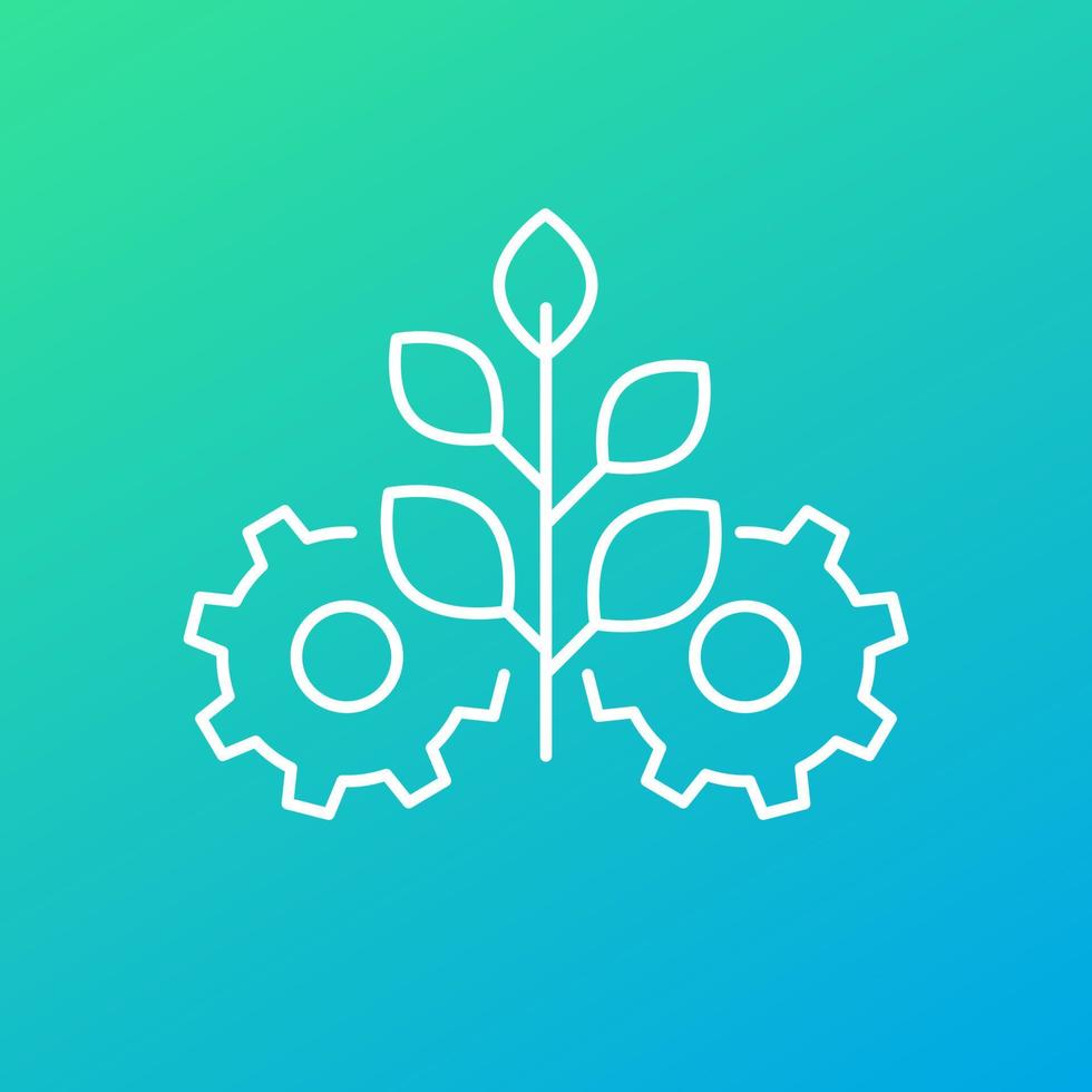 green technology and innovations icon, linear vector