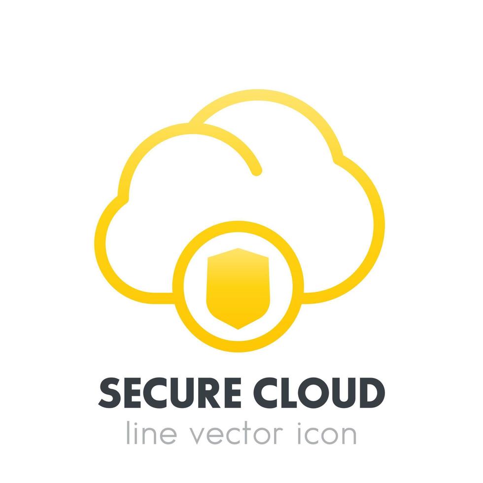 icono de nube segura aislado en blanco vector