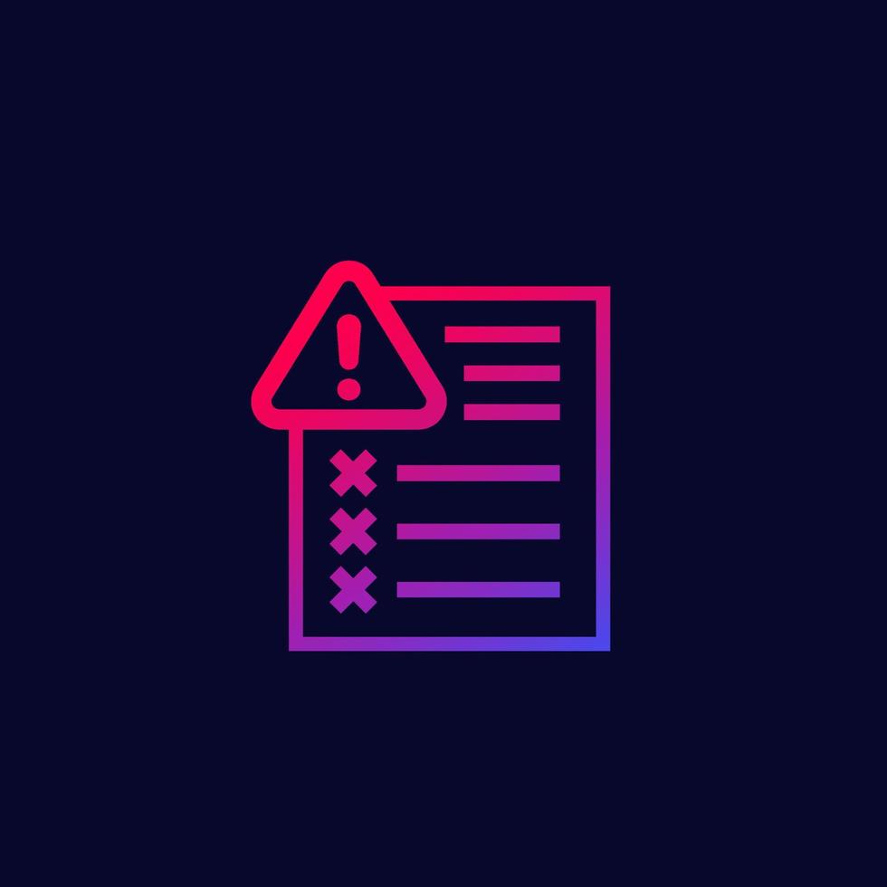 Error report vector icon for web