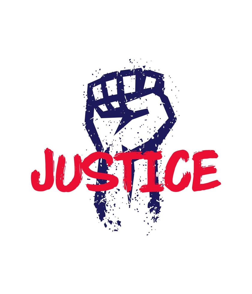 justice vector poster with fist held high in protest