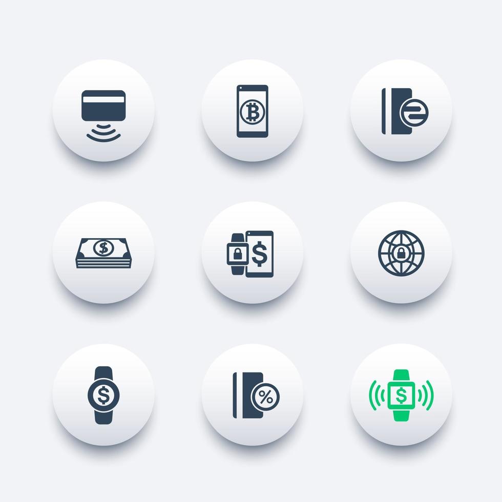 modern payment methods vector icons