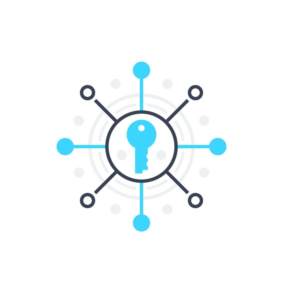 Encryption and network security, vector icon