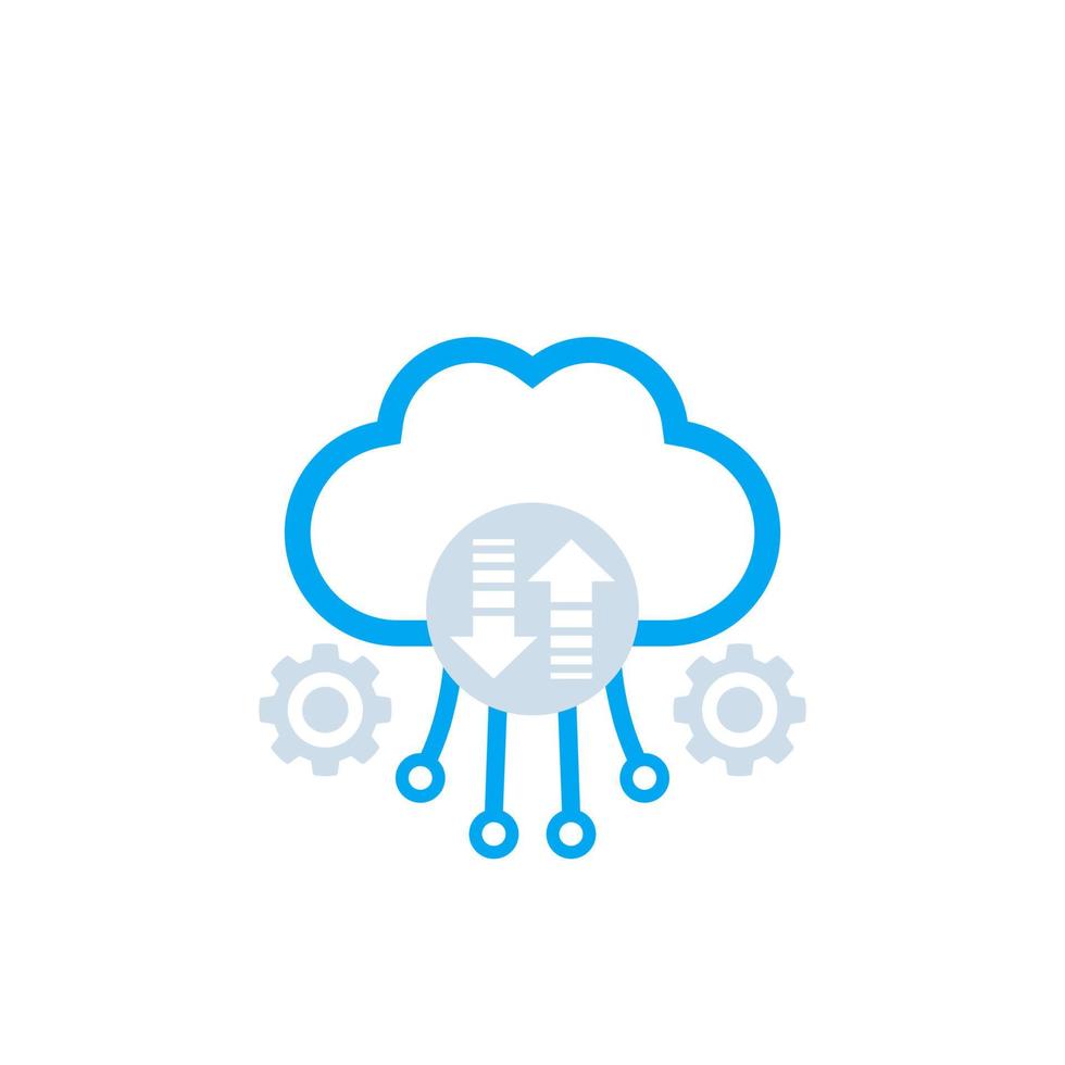 Cloud storage, data transfer vector icon