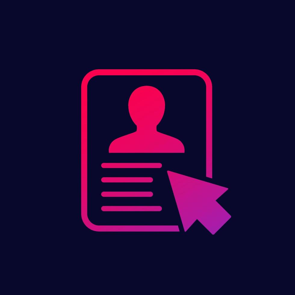 account icon on dark, vector