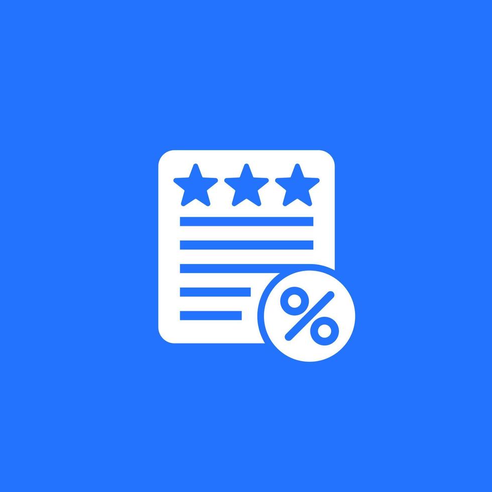 credit rating, score icon for web vector