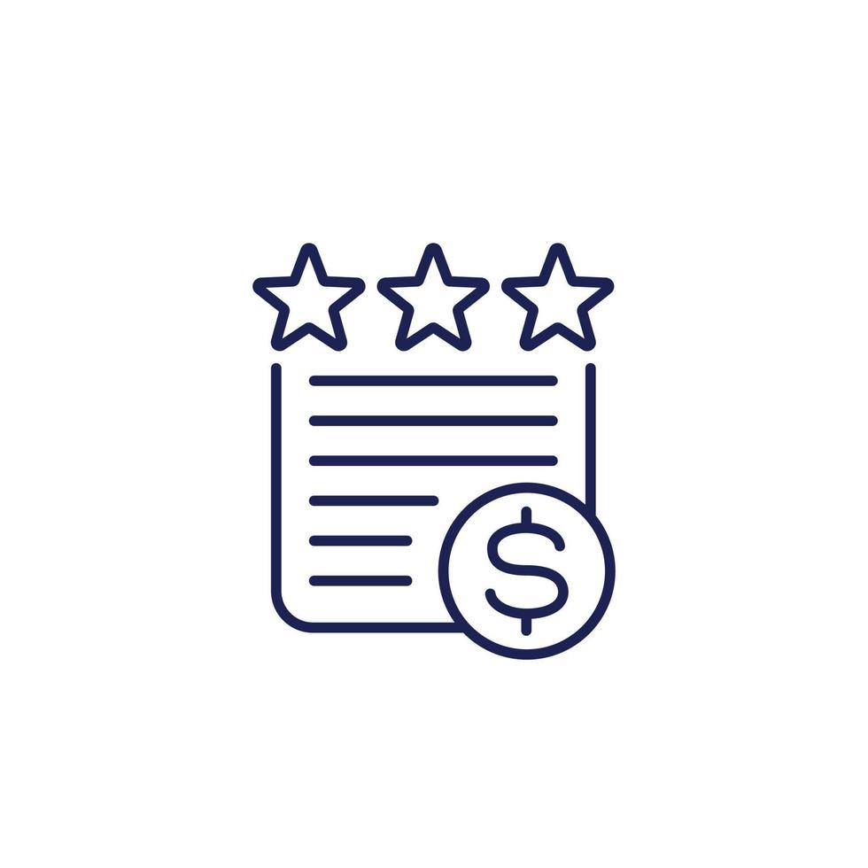 credit rating, score line icon vector