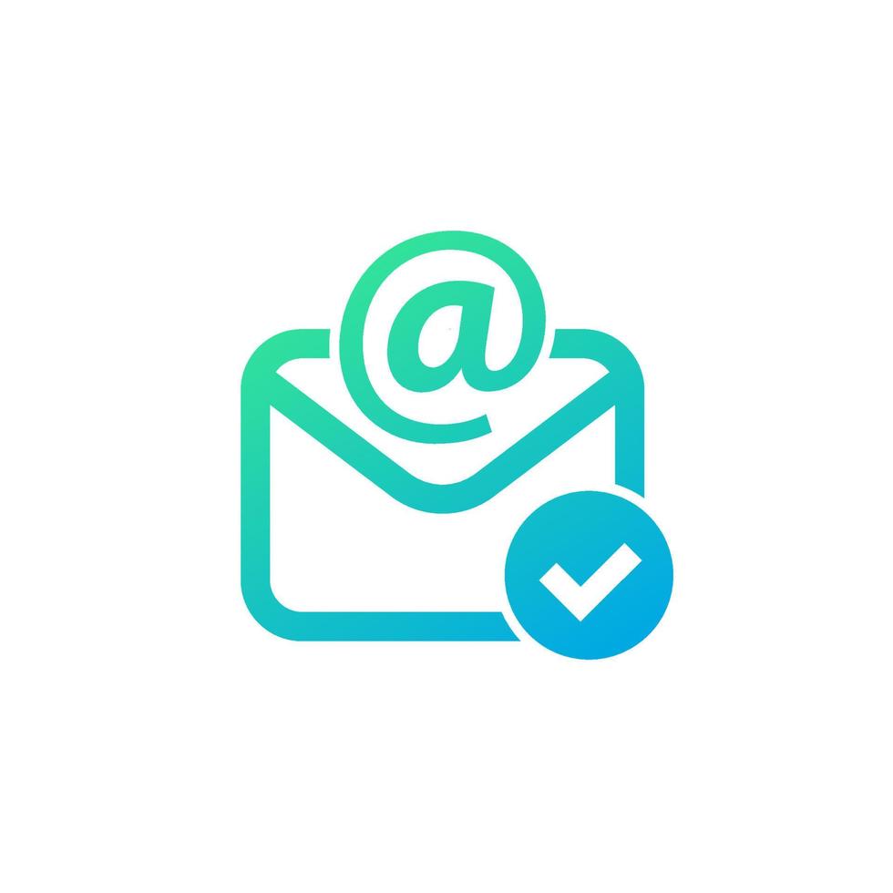 email, mail icon with a checkmark vector