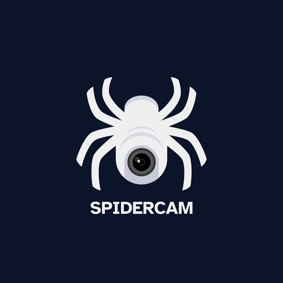 security camera and spider logo design vector