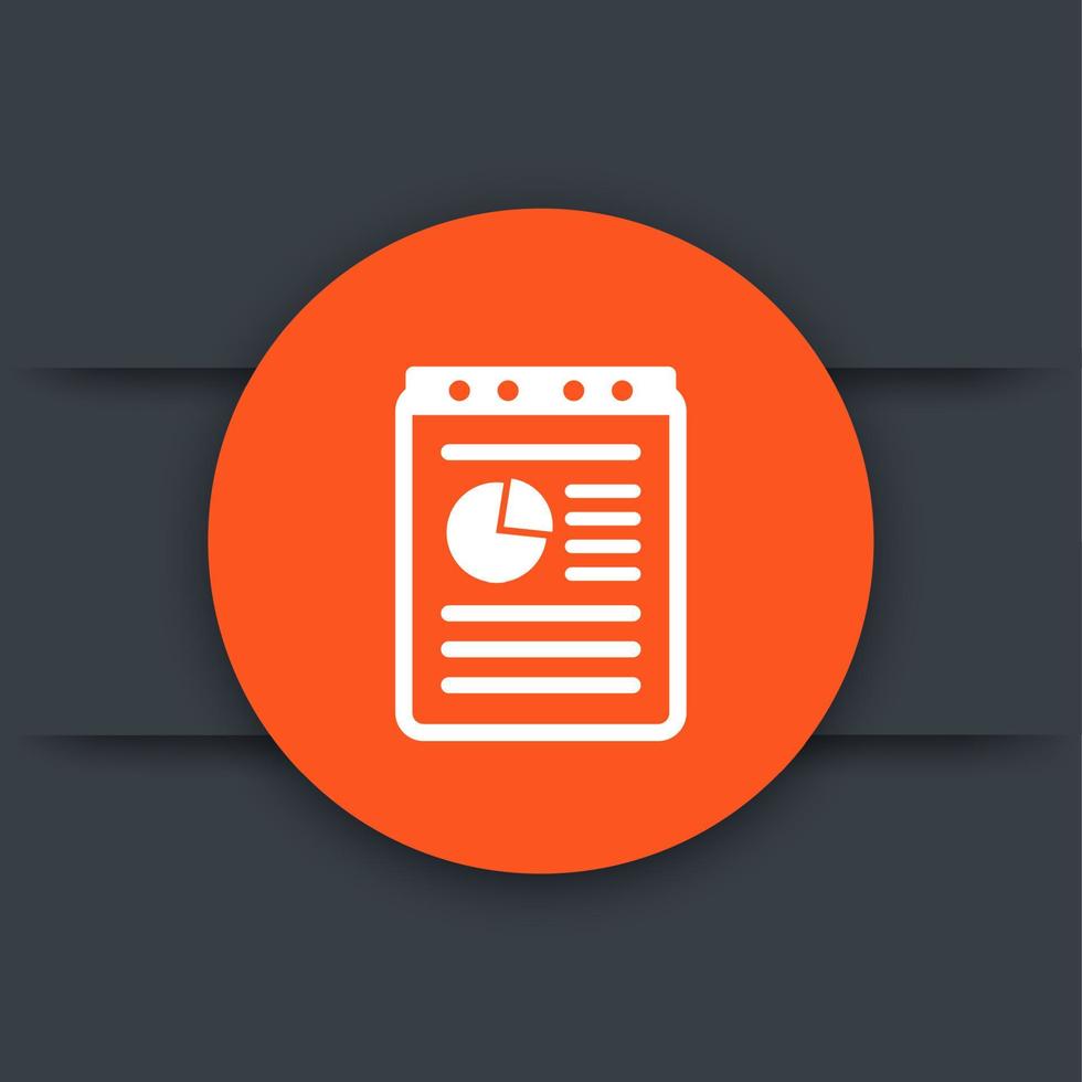 report icon, document symbol vector