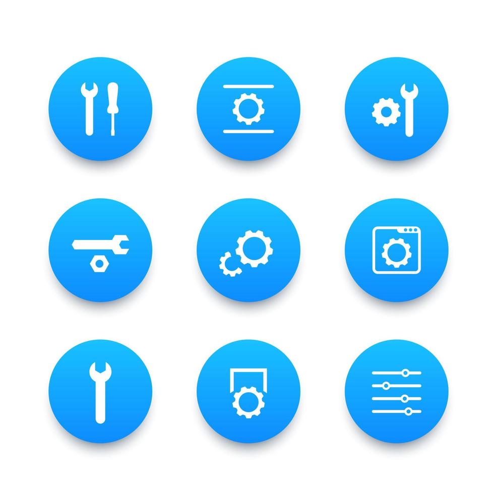 ajustes, iconos de configuración vector