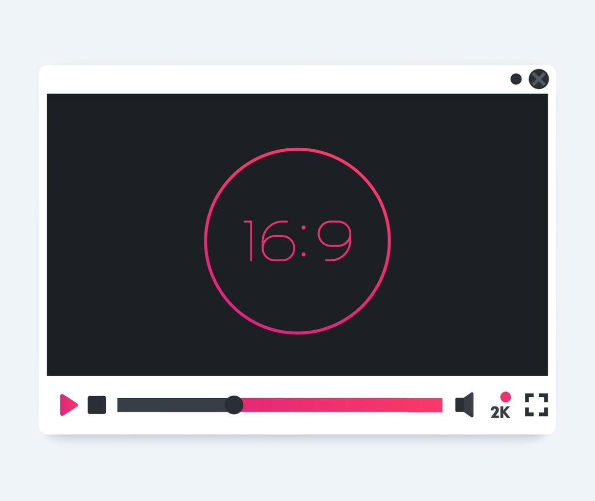 video player interface, modern template vector