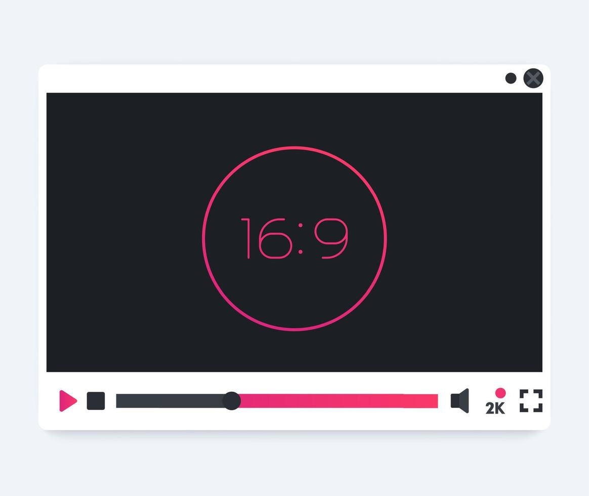 video player interface, modern template vector