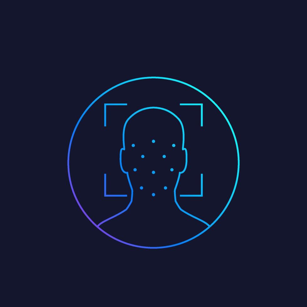 Face recognition, biometric identification, facial scan, linear vector