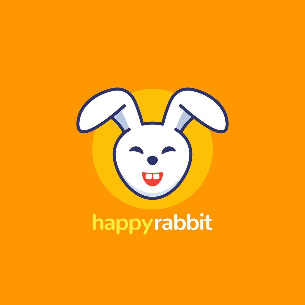 logotipo de conejo feliz, icono de vector