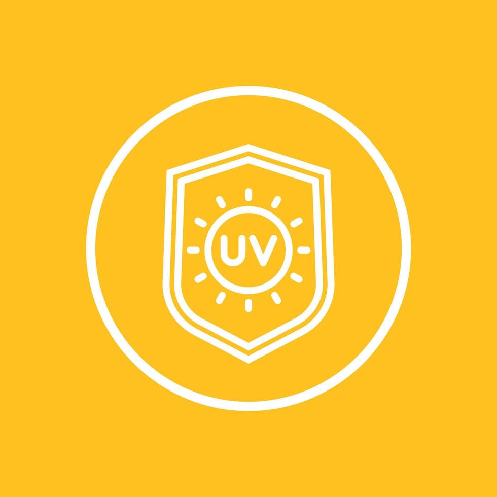 UV protection line icon in circle, vector illustration