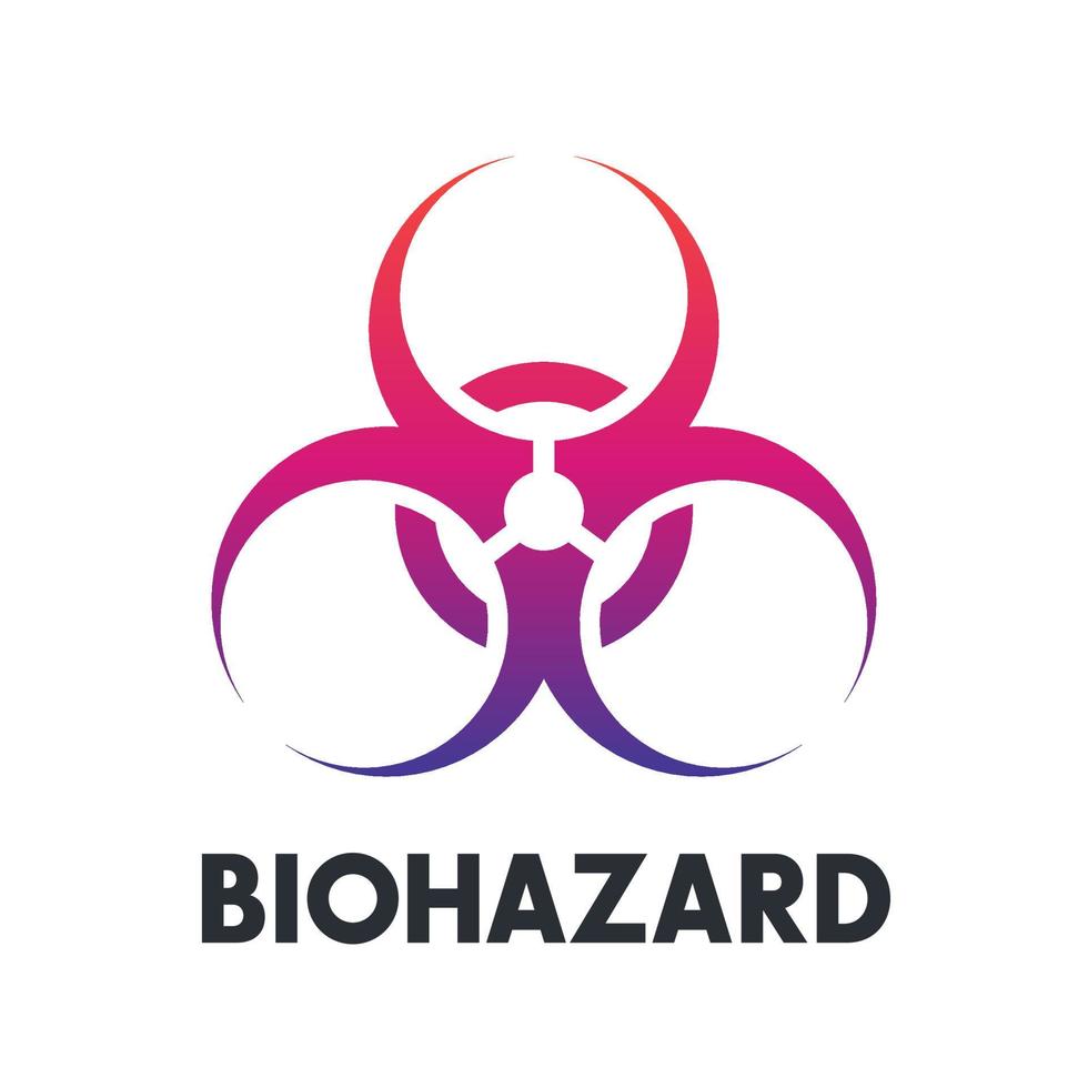 biohazard symbol over white vector