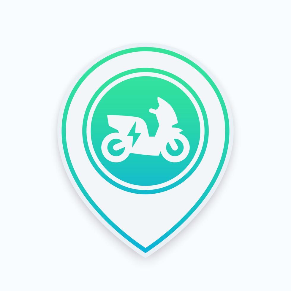 electric scooter icon on map pointer vector