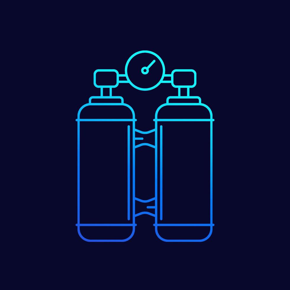 oxygen tanks line icon, vector