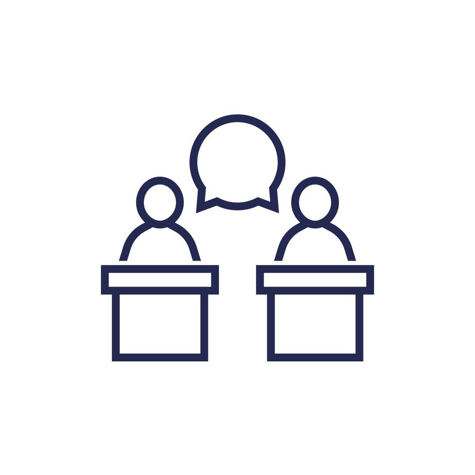 debate line icon on white vector