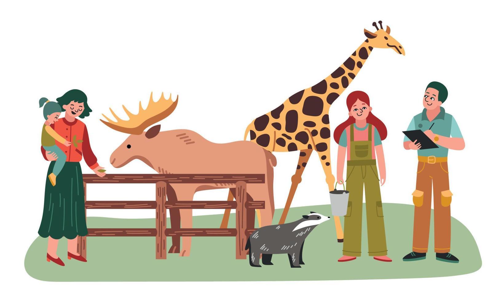 Zoo Flat Illustration vector