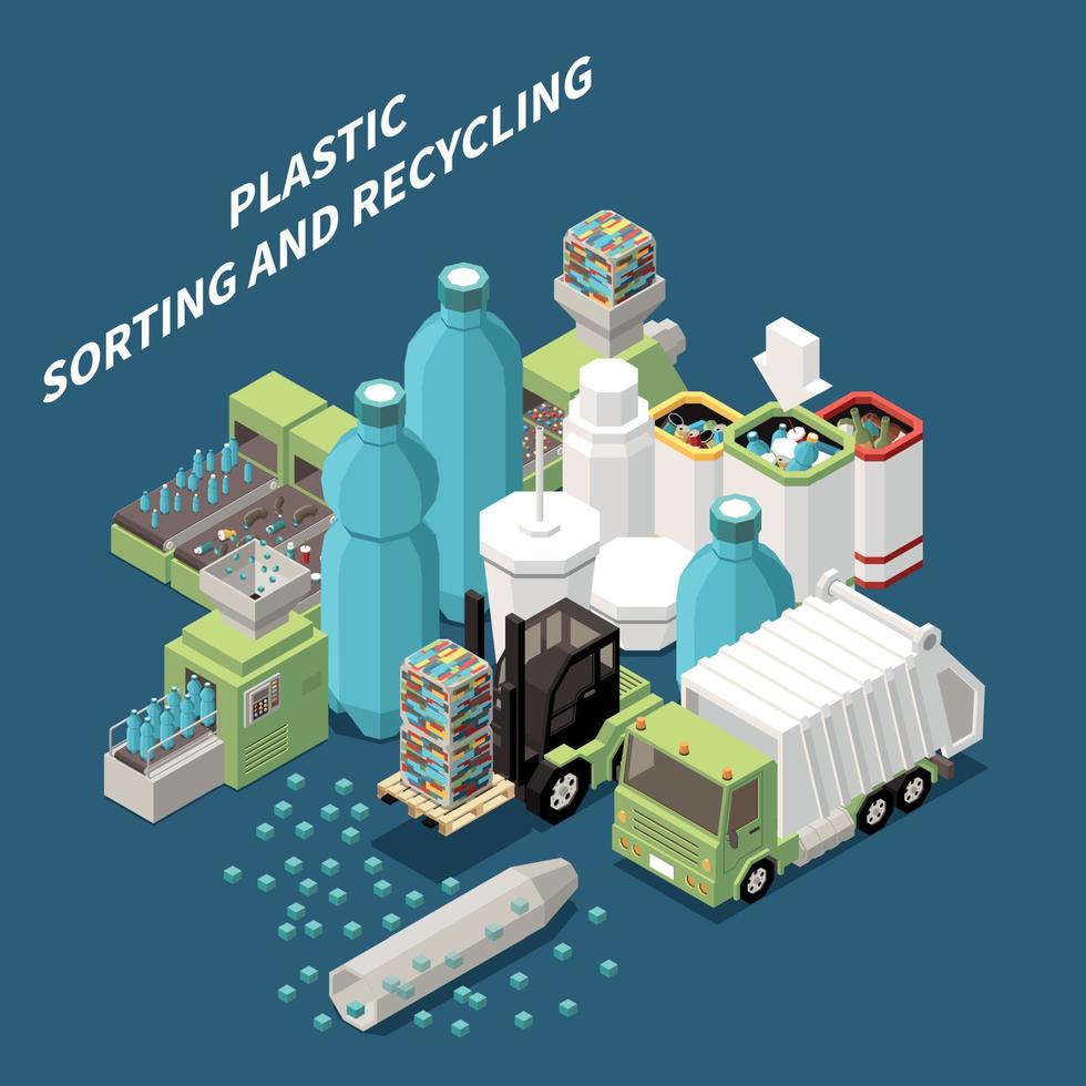 Plastic Recycling Composition vector