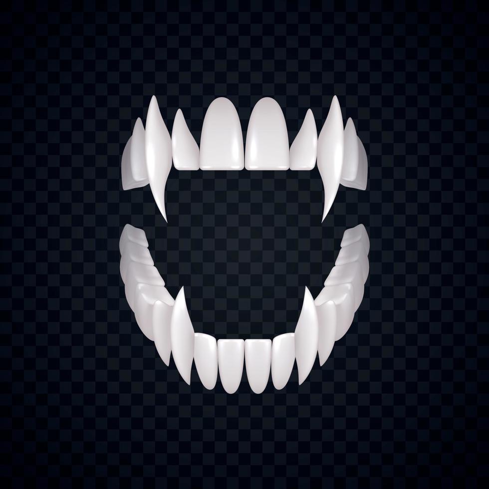 Vampire Teeth Realistic Composition vector