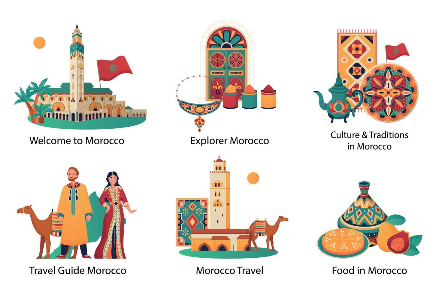 Morocco Compositions Set vector