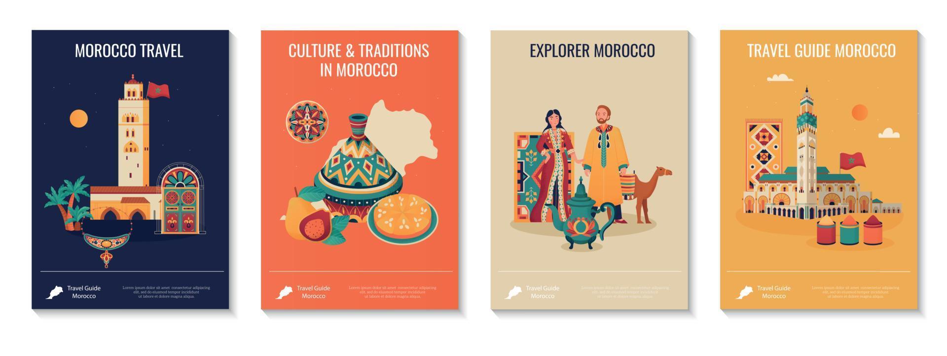 Morocco Poster Set vector