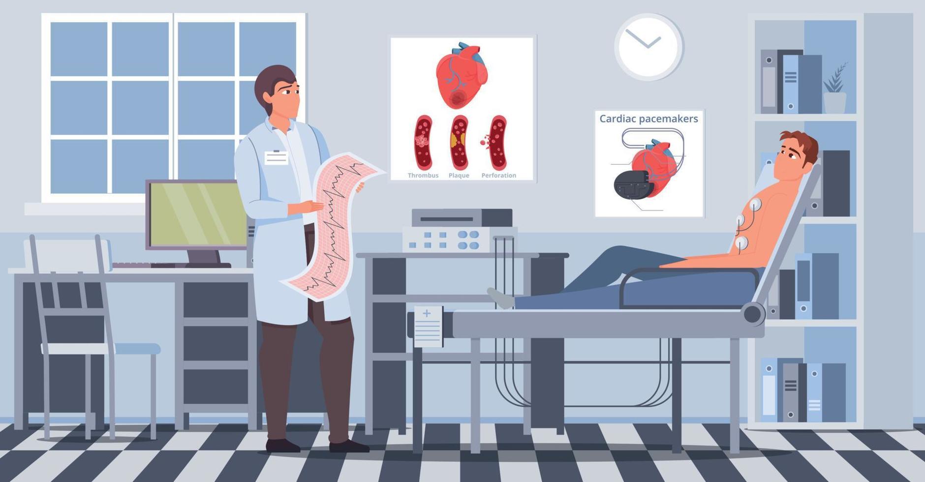 composición de cita con médicos cardiovasculares vector