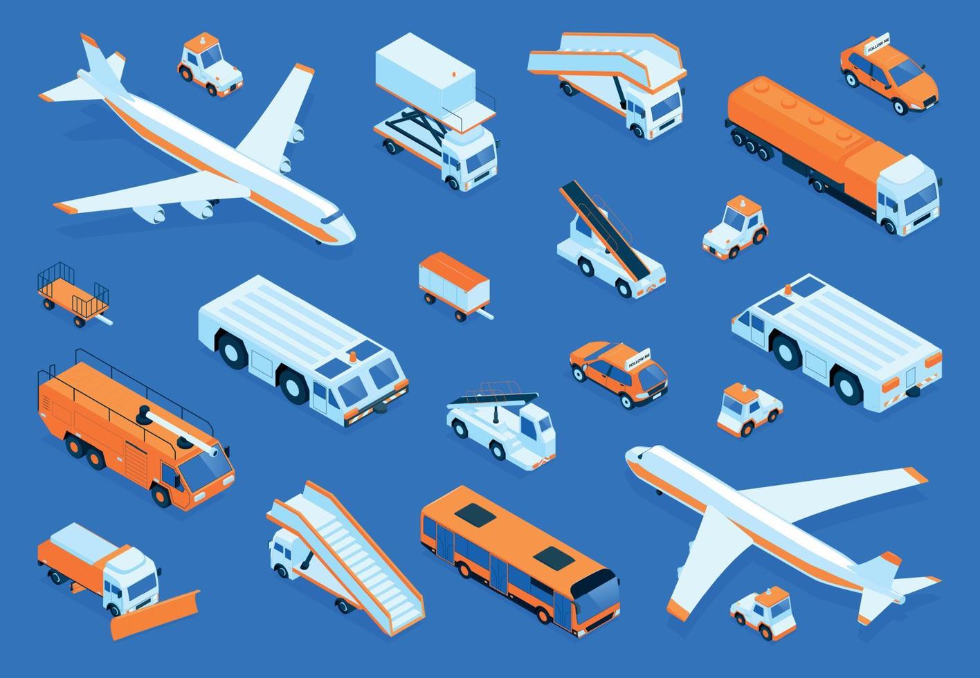 Airline Transport Isometric Composition vector