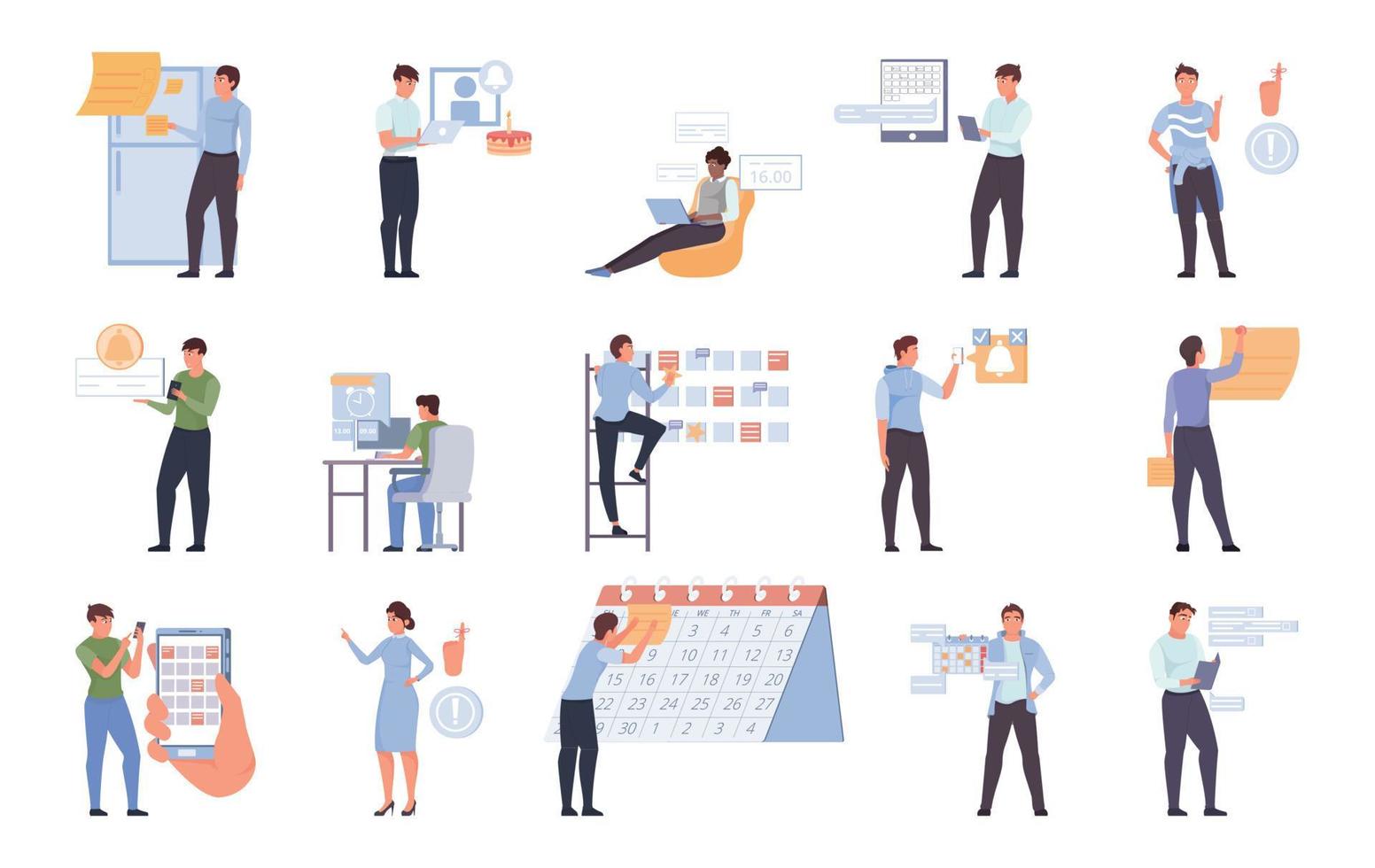 Reminders And People Set vector
