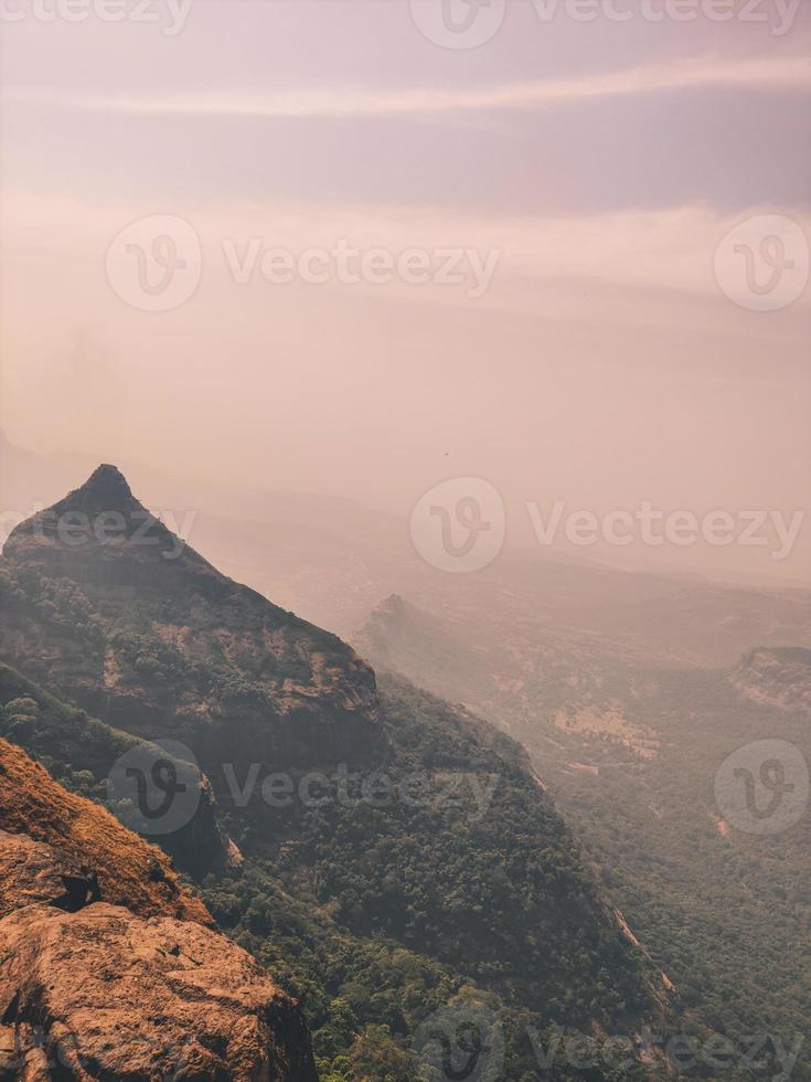 Scenic beauty of mountains in the morning photo