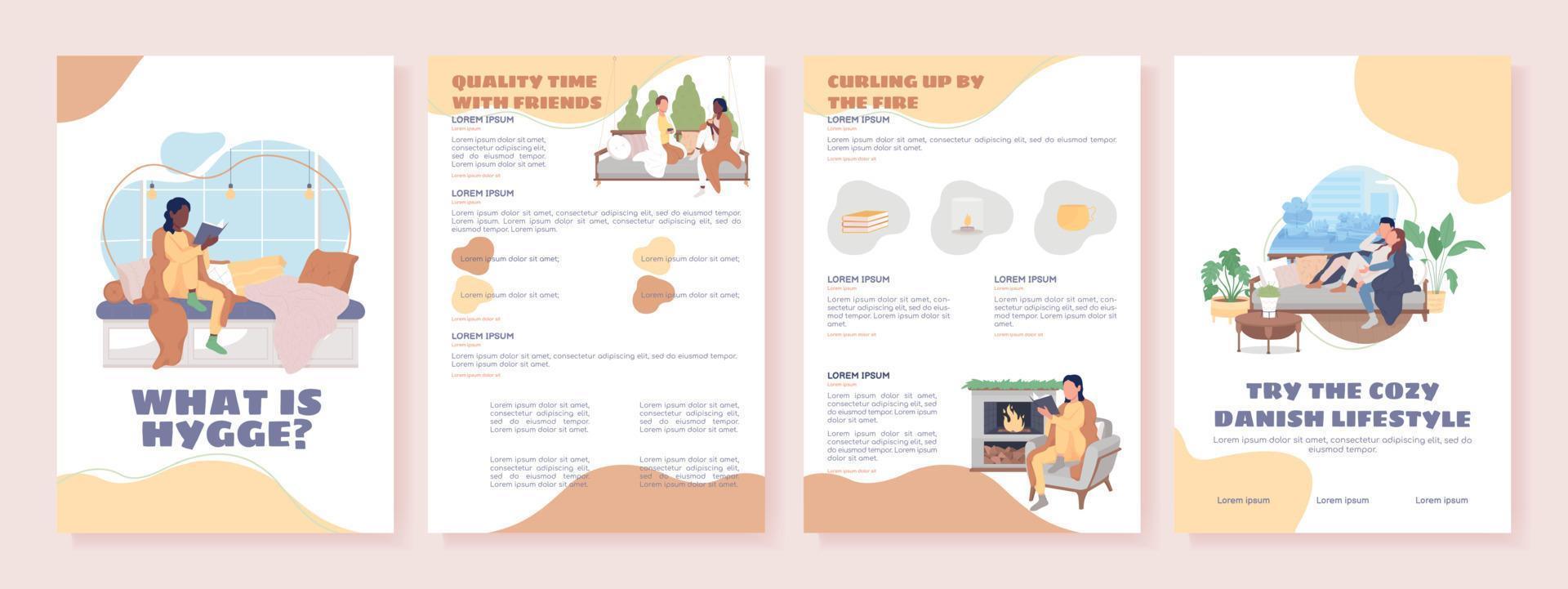 What is hygge flat vector brochure template