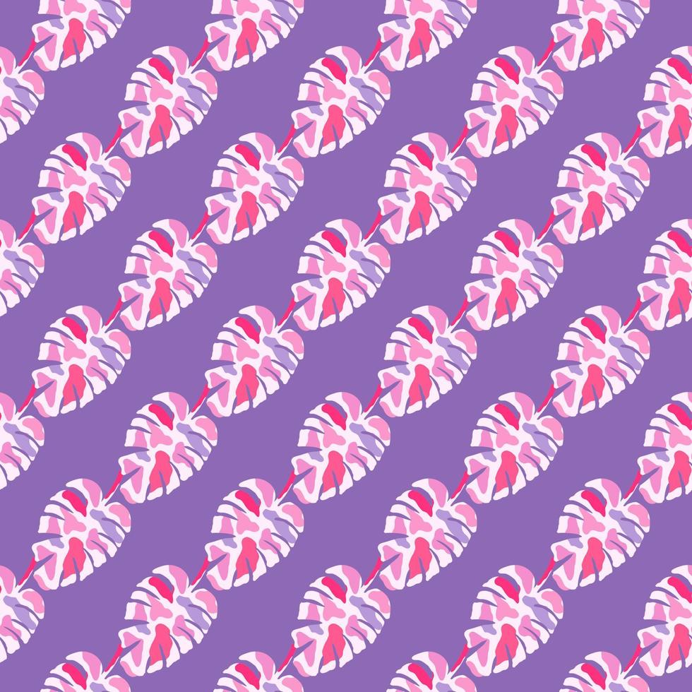 Abstract monstera leaves tropical seamless pattern. Rainforest background. vector