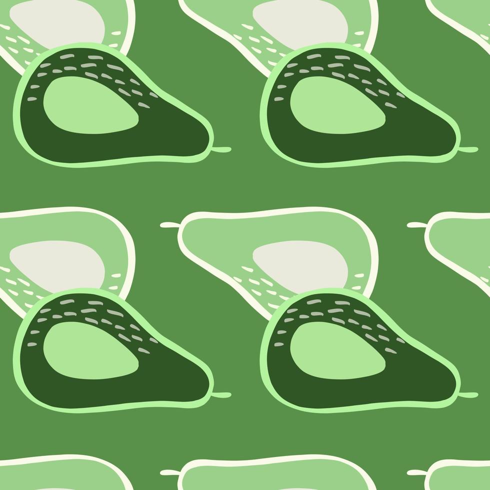 Doodle avocado seamless pattern. Hand drawn botanical backdrop. vector
