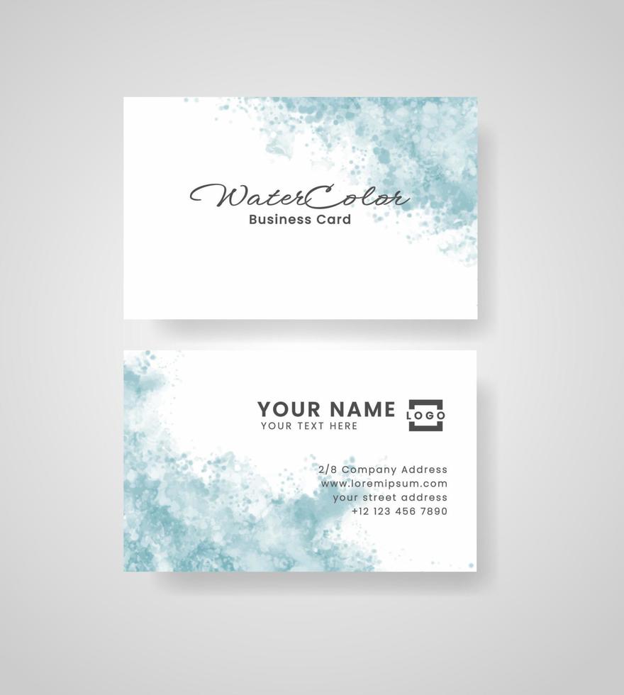 Abstract splashed watercolor business card vector