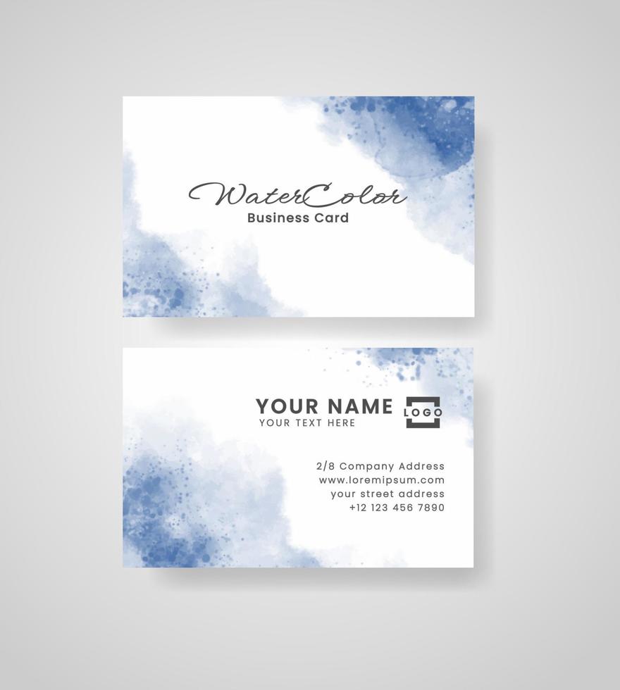 Abstract splashed watercolor business card vector